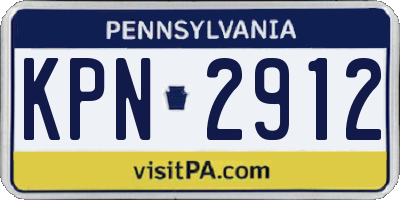 PA license plate KPN2912
