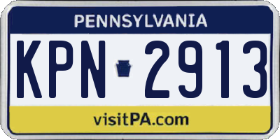 PA license plate KPN2913