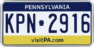 PA license plate KPN2916