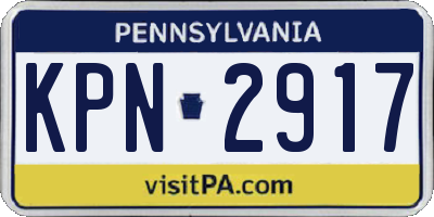 PA license plate KPN2917