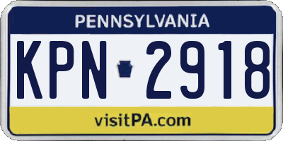 PA license plate KPN2918