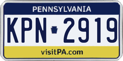 PA license plate KPN2919