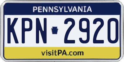 PA license plate KPN2920