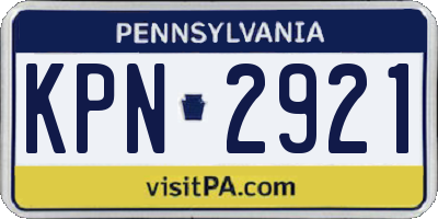 PA license plate KPN2921