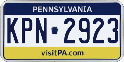 PA license plate KPN2923