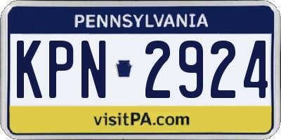 PA license plate KPN2924