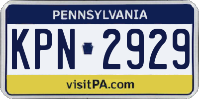 PA license plate KPN2929