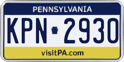 PA license plate KPN2930