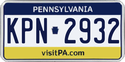 PA license plate KPN2932