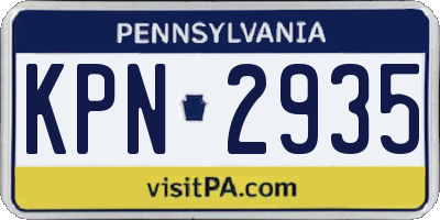 PA license plate KPN2935