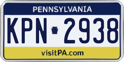 PA license plate KPN2938
