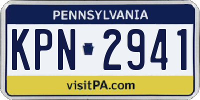 PA license plate KPN2941