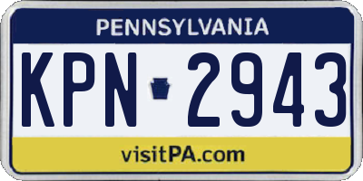 PA license plate KPN2943