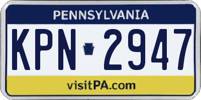 PA license plate KPN2947