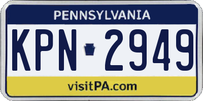 PA license plate KPN2949