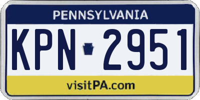 PA license plate KPN2951