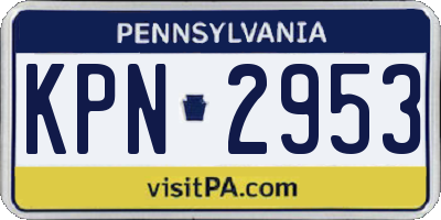 PA license plate KPN2953
