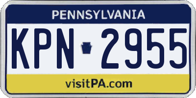 PA license plate KPN2955