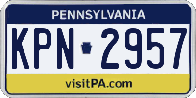 PA license plate KPN2957