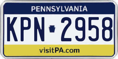 PA license plate KPN2958