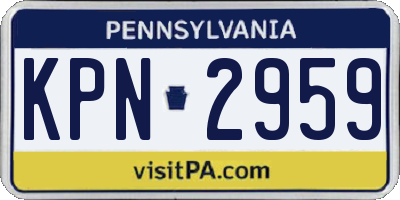PA license plate KPN2959