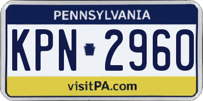 PA license plate KPN2960