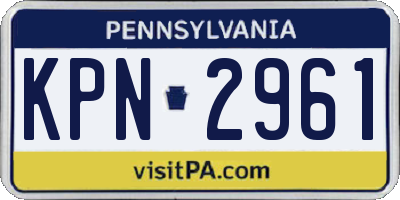 PA license plate KPN2961