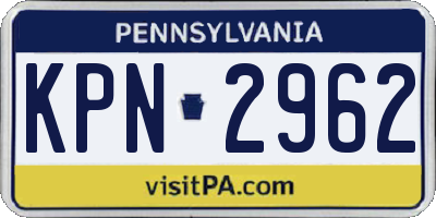 PA license plate KPN2962