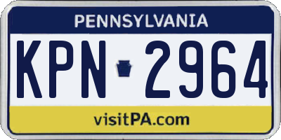 PA license plate KPN2964