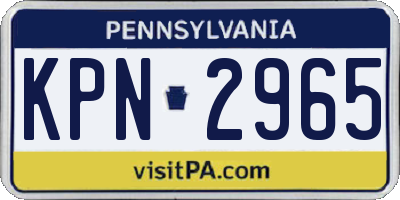 PA license plate KPN2965