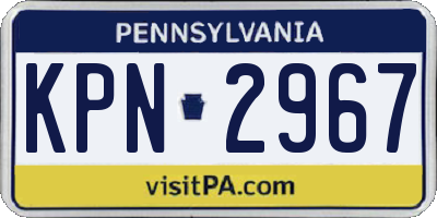 PA license plate KPN2967