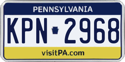 PA license plate KPN2968