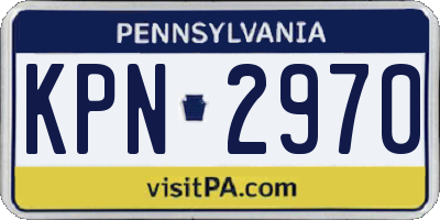 PA license plate KPN2970