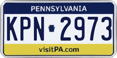 PA license plate KPN2973