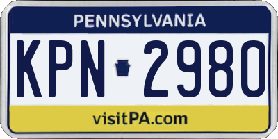 PA license plate KPN2980
