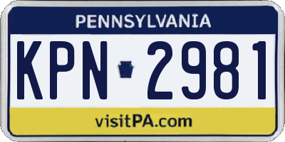 PA license plate KPN2981