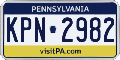 PA license plate KPN2982