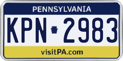 PA license plate KPN2983