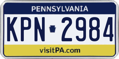 PA license plate KPN2984