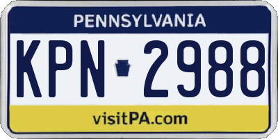 PA license plate KPN2988