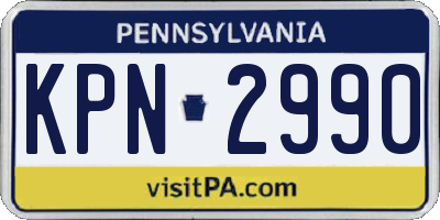 PA license plate KPN2990