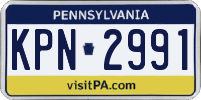 PA license plate KPN2991