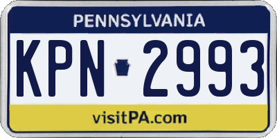 PA license plate KPN2993