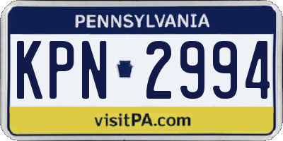 PA license plate KPN2994