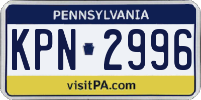 PA license plate KPN2996