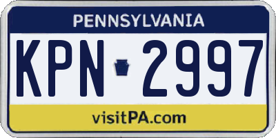 PA license plate KPN2997