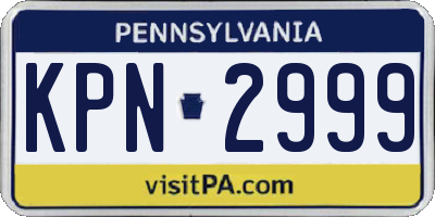 PA license plate KPN2999