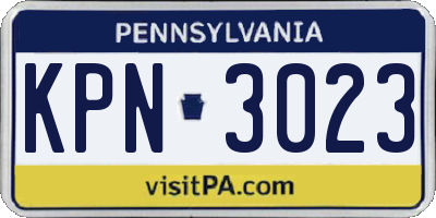 PA license plate KPN3023