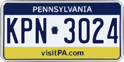 PA license plate KPN3024