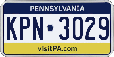 PA license plate KPN3029